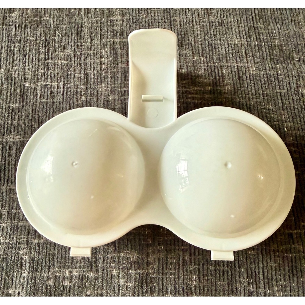 Egg Poacher EXCELLENT White Plastic Double Microwave Cooker